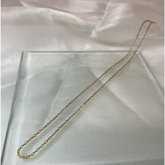 14K YELLOW GOLD small paperclip link chain REAL GOLD 18” - Picture 8 of 13